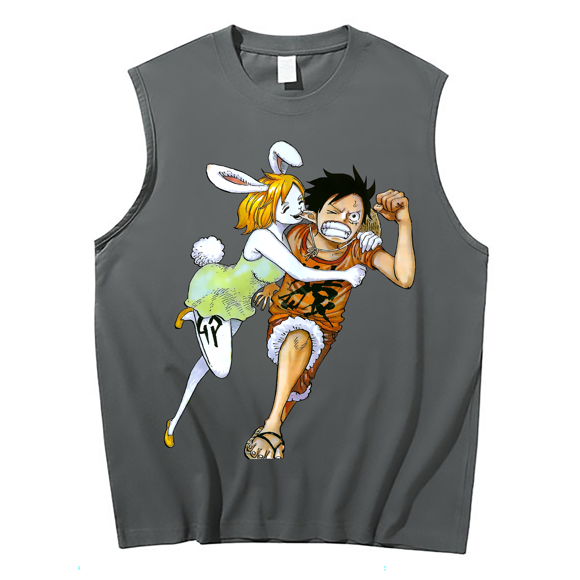 ワンピース モンキー・D・ルフィ ONE PIECE Monkey D. Luffy コットン100％タンクトップ（フロントプリント）